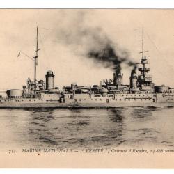 CPA - MARINE NATIONALE- " VÉRITÉ " . Cuirasse d'Escadre,14-868 tonne N°3483