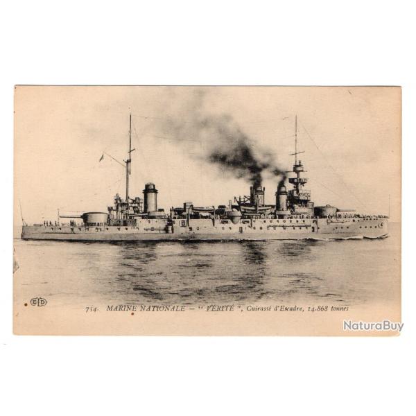 CPA - MARINE NATIONALE- " VRIT " . Cuirasse d'Escadre,14-868 tonne N3483