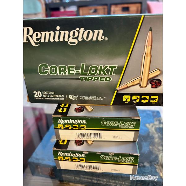 Vends lot de 3 boites munitions Remington Core-Lokt Tipped 7 RM en 180 gr