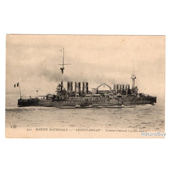 CPA - MARINE NATIONALE- " ERNEST -RENAN  " . Croiseur-Cuirasse  (13.680 tonnes )  N3481