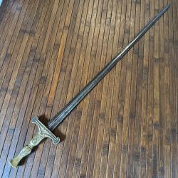 BELLE ÉPÉE - GLAIVE XlX ÉME MANCHE LAITON GRAVÉ
