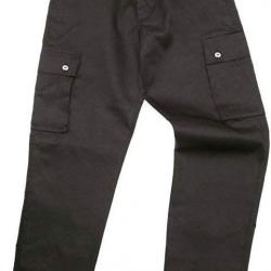 Pantalon Treillis Noir - Tailles 38, 40, 42; 48, 54 - Confortable et léger