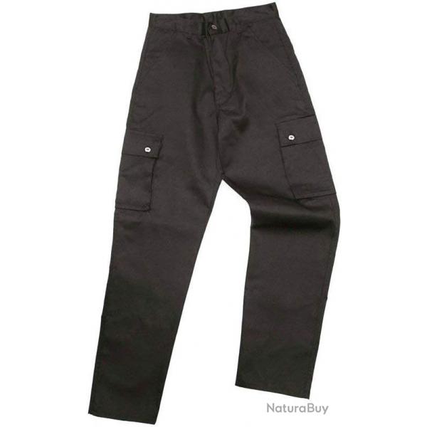 Pantalon Treillis Noir - Tailles 38, 40, 42; 48, 54 - Confortable et lger