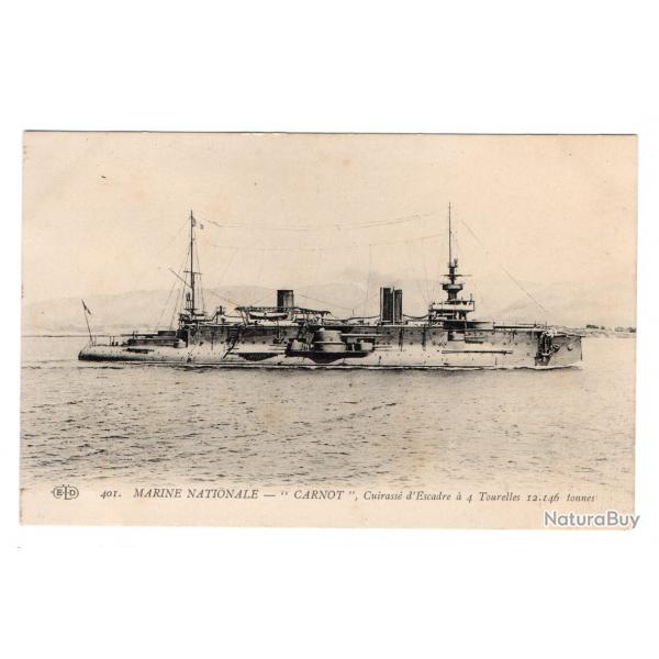 CPA - MARINE NATIONALE- " CARNOT  " Cuirasse d'Escadre  a 4 Tourelles 12.146 N3489