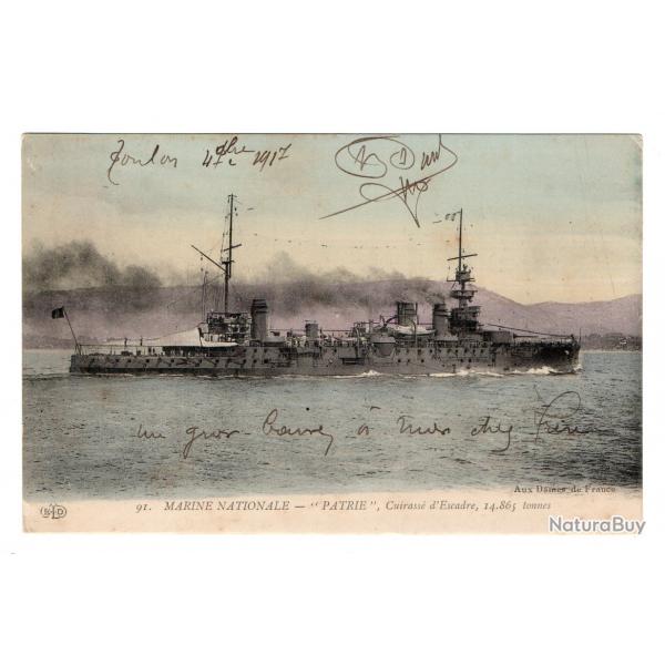 CPA - MARINE NATIONALE- " PATRIE " Cuirasse d'Escadre,14.865 tonne N3462