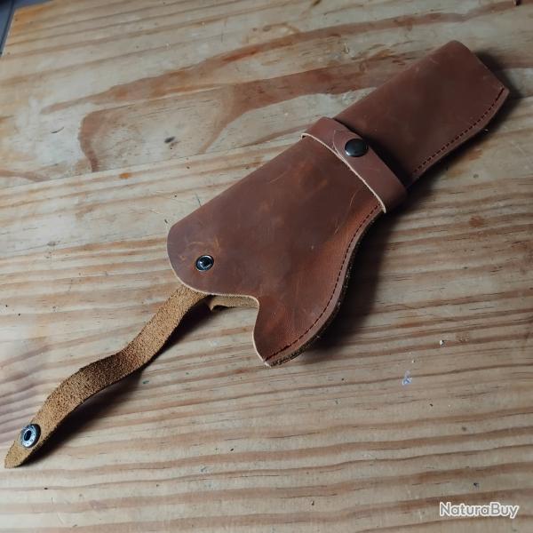 Holster tui de ceinture  en cuir marron Western pour rvolver colt remington etc. .EN Tbe neuf