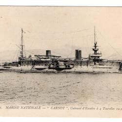 CPA - MARINE NATIONALE- " CARNOT" Cuirasse d'Escadre a 4 Tourelles 12.146 tonne N°3289