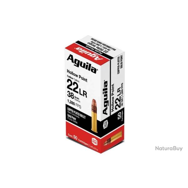 OFFRE NB 22LR AGUILA HAUTE VITESSE HOLLOW POINT 38GR LIV OFFERTE LOT DE 500