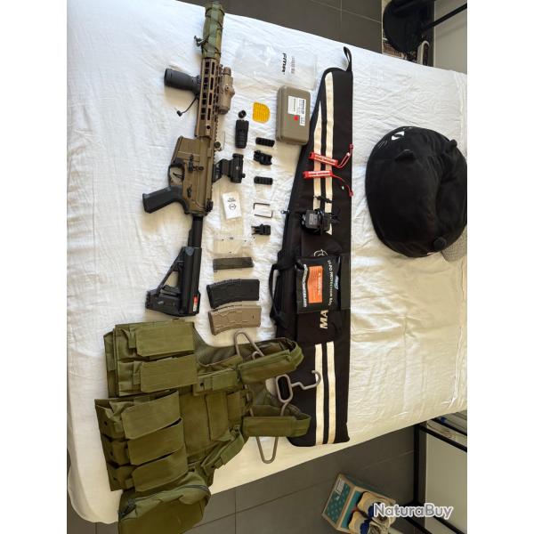 Lot complet rplique air soft full quiper et tout le matriel ncessaire pour s'quiper