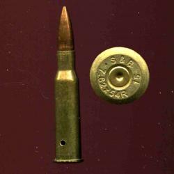 7.62 x 54 R Mosin - balle cuivre - étui laiton - neutralisée