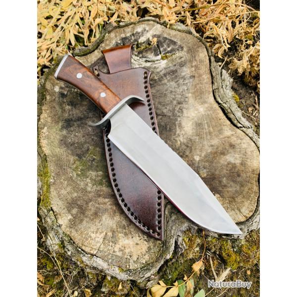 couteau bowie d'artisan / manche noyer noir amricain