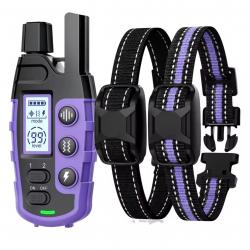 2x Colliers de Dressage Électrique Chien 5 à 55 kg 1000m - Étanche, Vibration, Bip Comportement Vio