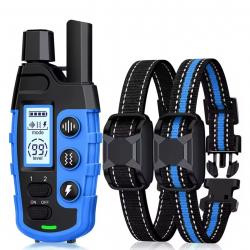 2x Colliers de Dressage Électrique Chien 5 à 55 kg 1000m - Étanche, Vibration, Bip Comportement Ble