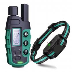 Colliers de Dressage Électrique Chien 5 à 55 kg 1000m - Étanche, Vibration, Bip Comportement Vert