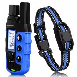 Colliers de Dressage Électrique Chien 5 à 55 kg 1000m - Étanche, Vibration, Bip Comportement Bleu