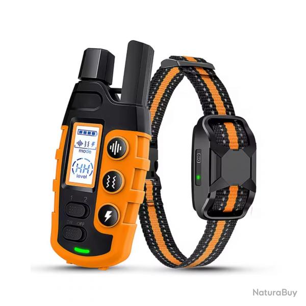 Colliers de Dressage lectrique Chien 5  55 kg 1000m - tanche, Vibration, Bip Comportement Orange