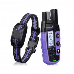 Colliers de Dressage Électrique Chien 5 à 55 kg 1000m - Étanche, Vibration, Bip Comportement Violet