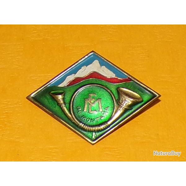 Ancien badge de poitrine ou losange de l'cole Militaire de Montagne et origine des units d'Oprati