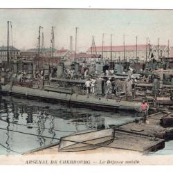 CPA - MARINE MILITAIRE -" ARSENAL DE CHERBOURG "- La Défense mobile N°3495