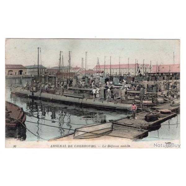 CPA - MARINE MILITAIRE -" ARSENAL DE CHERBOURG "- La Dfense mobile N3495