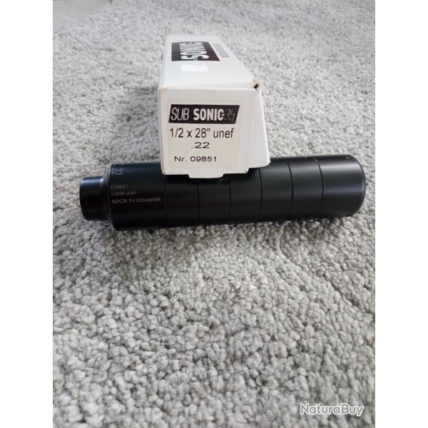 Silencieux 22lr modrateur de son 1/2x28 unef Nielsen Sub Sonic made in Denmark modulable