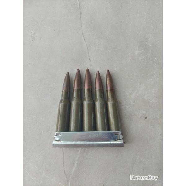 Clip de 5 cartouches neutralises 7.62x54R mosin nagant