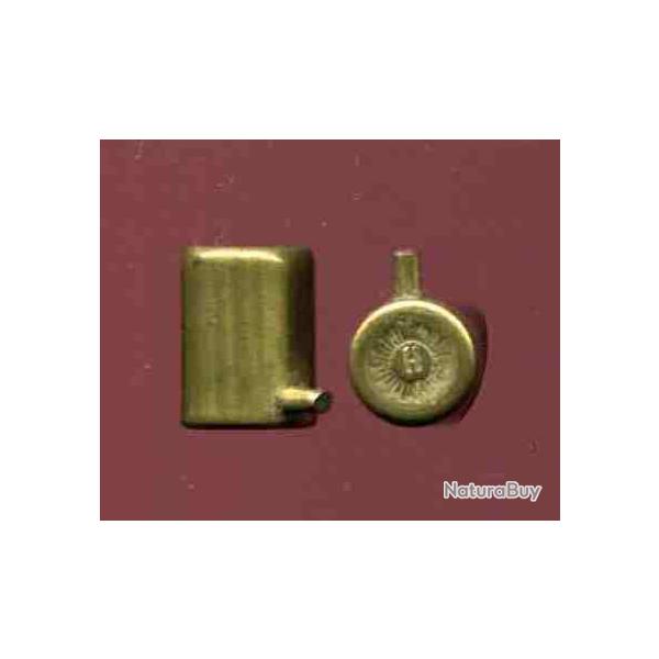 9 mm  broche  blanc - marquage de Hirtenberger : H dans un soleil - tui laiton ferm par opercule