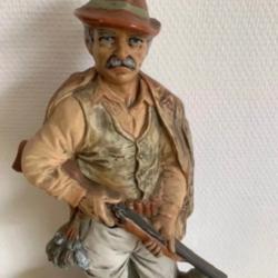 Le chasseur et son chienBouteille Scène de chasse en céramique  de 197842 cmCadeau original