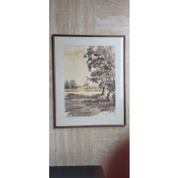 PAYSAGE DE MARAIS PIERRE PASQUEREAU NUMEROTE 1124 DIMENSIONS 46/36