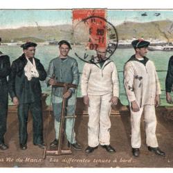 CPA - MARINE MILITAIRE - La les différentes Tenues à Bord N°3503