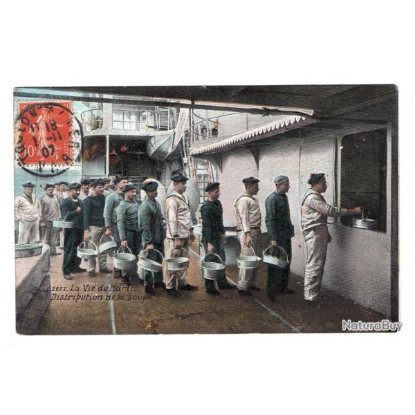 CPA - MARINE MILITAIRE - La Vie du Marin -Distribution de la soupe N3499