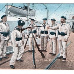 CPA - MARINE MILITAIRE - La Vie du Marin - Exercice de Pointage  N°3431