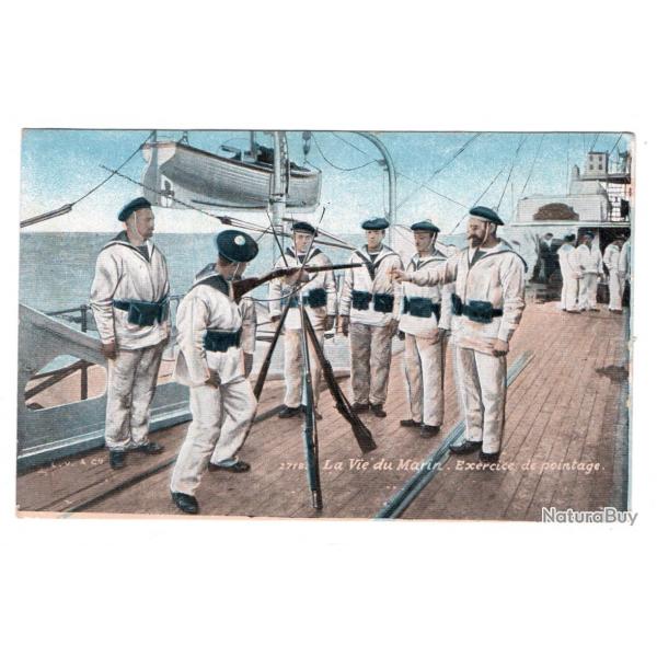 CPA - MARINE MILITAIRE - La Vie du Marin - Exercice de Pointage  N3431