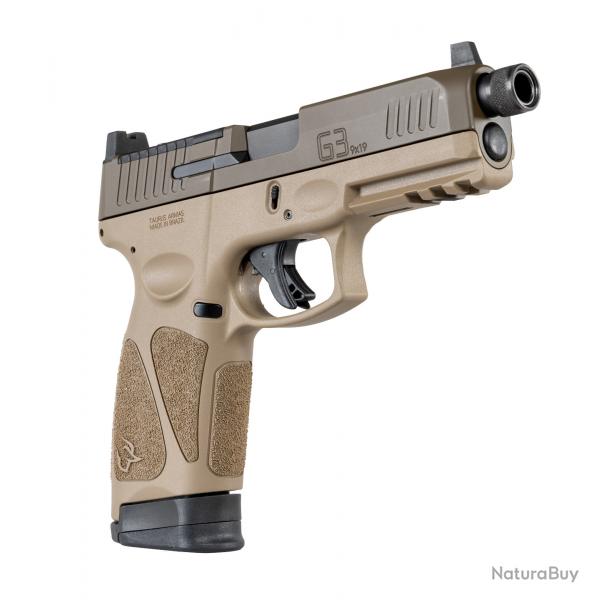Pistolet Taurus G3 Tactical FDE - 9MM - Filet - 17 coups - TA00075