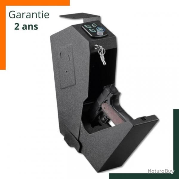 Coffre-fort pour arme de poing - Ouverture par empreintes digitales cls et Codes - Garantie 2 ans