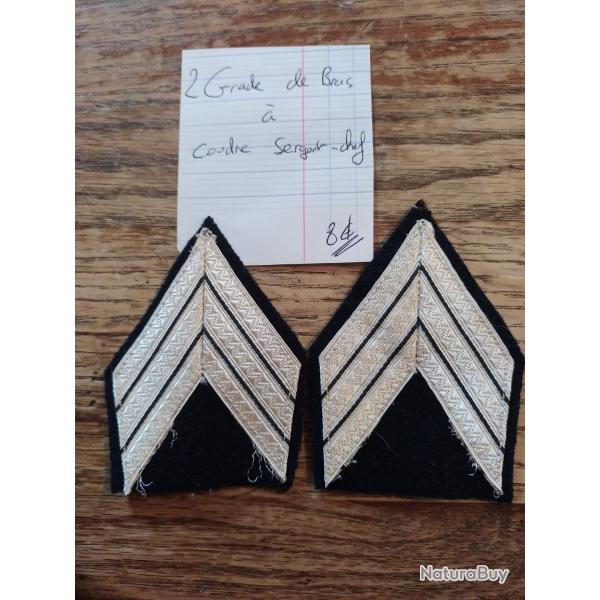 Deux grade de bras  coudre sergent-chef