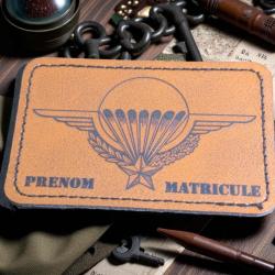 patch brevet parachutiste personnalisable- écusson militaire para cuir pu velcro