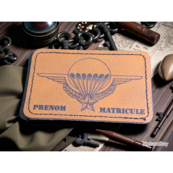 patch brevet parachutiste personnalisable- cusson militaire para cuir pu velcro