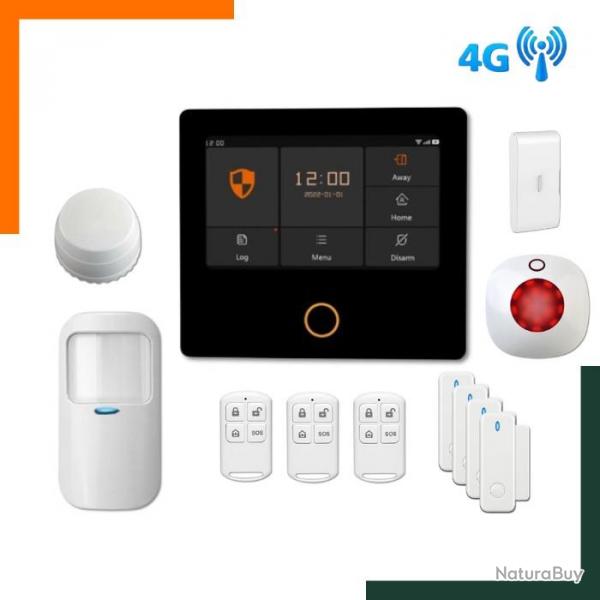 Kit d'alarme maison sans fil GSM, 4G, Installation facile Autocollants dissuasifs Spray de dfense