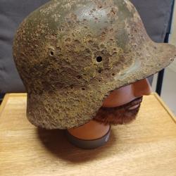 Authentique coque de casque allemand M42 - WW2 - brut de fouille