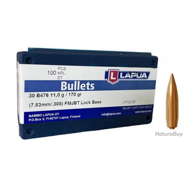 Ogive Lapua cal 30 (7,83/308) SP MEGA 12g/185gr x100