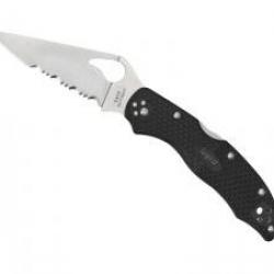 Couteau Byrd Knife HARRIER 2 lame acier semi-dentée  8Cr13MoV à cran Manche fibre de verre