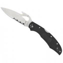 Couteau Byrd Knife CARA CARA 2 WAVE lame semi-dentée acier 8Cr13MoV à cran et crochet WAVE au dos