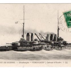 CPA - MARINE DE GUERRE -Dreadnoughts " VERGNIAUD ",Cuirasse d'Escadre -N°3508