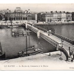 CPA - MARINE -LE HAVRE -Le Bassin du commerce et la Bourse -N°3541