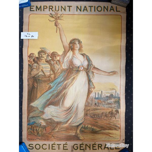 Affiche WW1 Emprunt Socit Gnrale 80 x 120