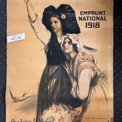 Affiche WW1 Emprunt National 1918   120 x 80