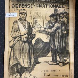 Affiche WW1 Emprunt Defense National    120 x 80