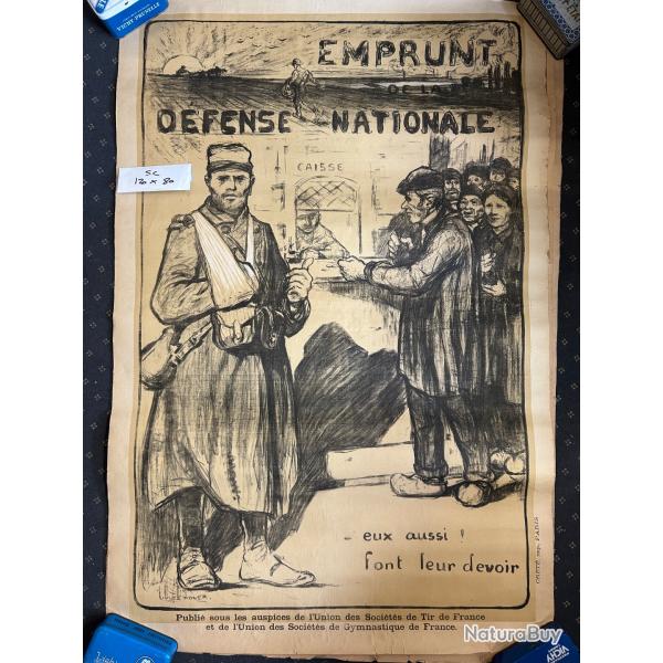 Affiche WW1 Emprunt Defense National    120 x 80