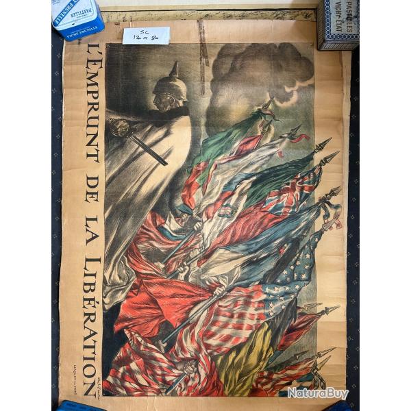 Affiche WW1 Emprunt De La Liberation    120 x 80